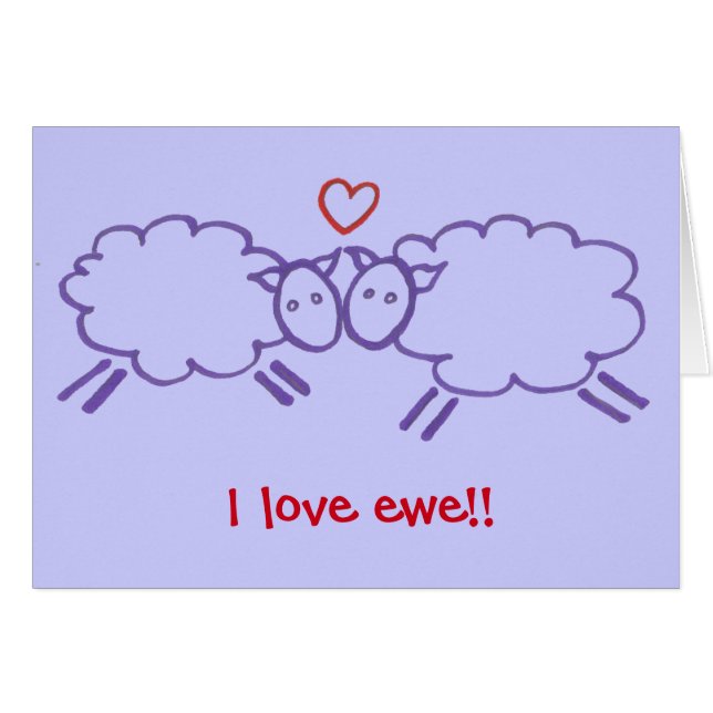Moutons avec coeur J'aime Ewe! (Devant horizontal)