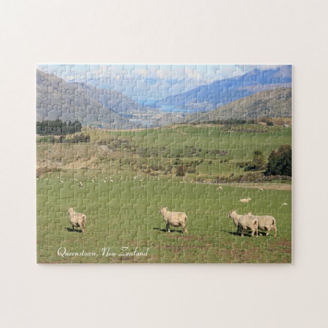 Moutons avec une vue, NZ de Queenstown - puzzle (Horizontal)
