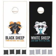 Moutons blancs contre l'ensemble de Cornhole de