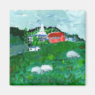 Moutons dans un aimant paysage de la Nouvelle-Angl