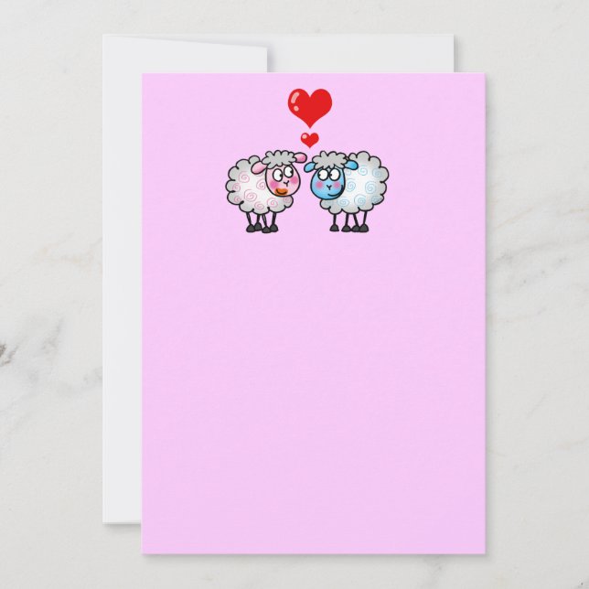 Moutons de dessin animé drôles, couple de mariés (Devant)