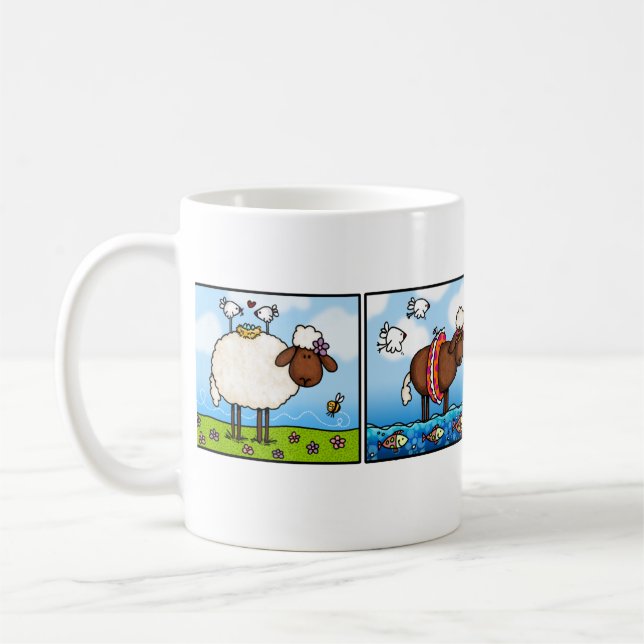 moutons de toute la tasse de rangée de saisons (Gauche)