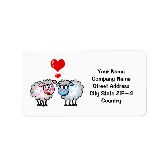 Moutons drôles de bande dessinée, épousant des étiquette d’adresse