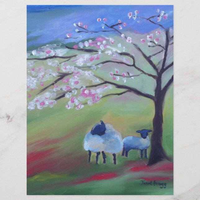 Moutons et cerisiers (Devant)