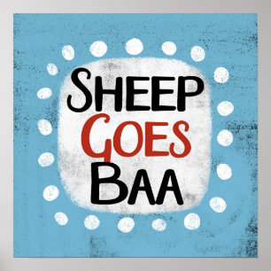 Moutons Goes Baa Poster Mur Art