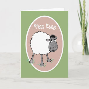 Moutons mignons, Mlle Ewe, carte de voeux
