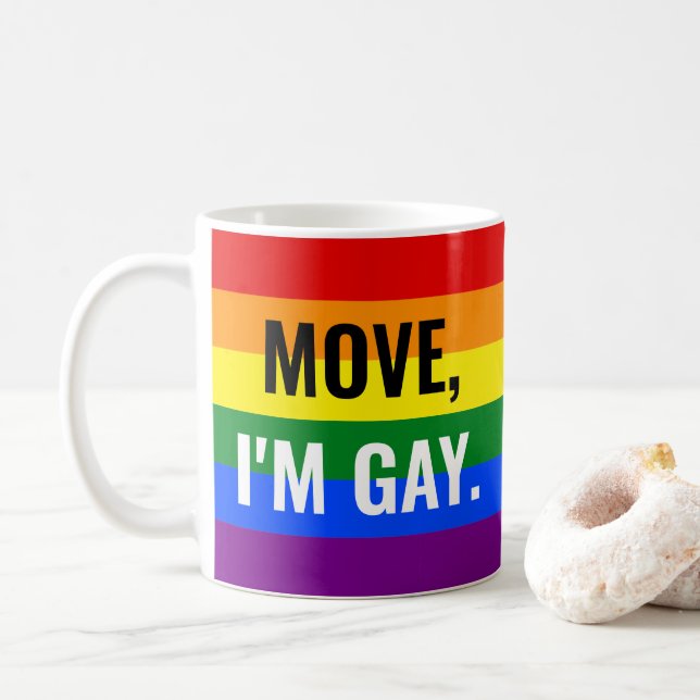 Move I'm Gay Rainbow Mug (Avec donut)