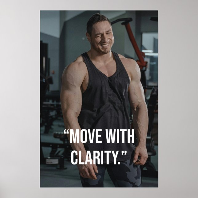 Move With Clarity Fitness Quote Poster (Devant)