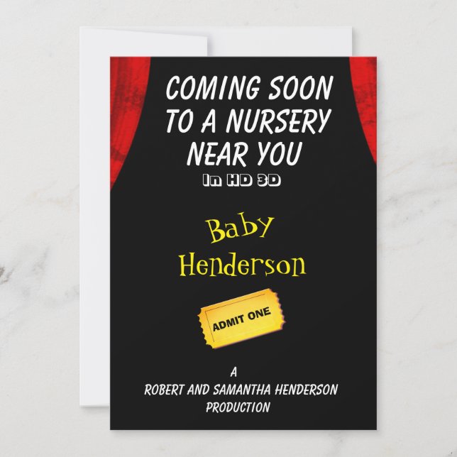 Movie amusant thème bébé Faire-part - (Devant)
