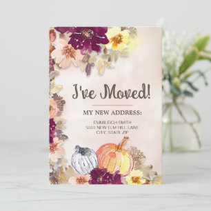 Moving Faire-part Automne Citrouille Floral