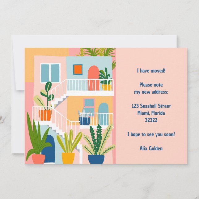 Moving Faire-part Nouvelle adresse Appartement col (Devant)