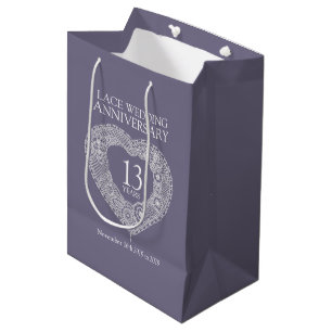Moyen 13e dentelle mariage anniversaire sac cadeau photo