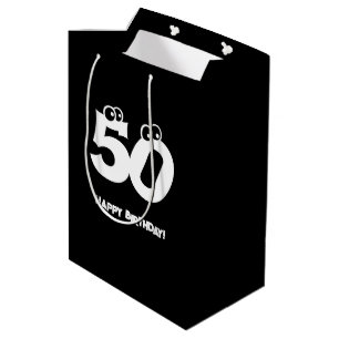 Moyen 50 Ans Eyeball Texte Anniversaire Cadeau Sac