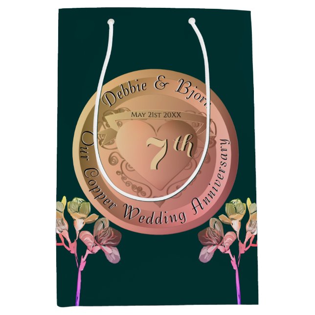 Moyen 7e Sac cadeau Fresia en cuivre (Devant)