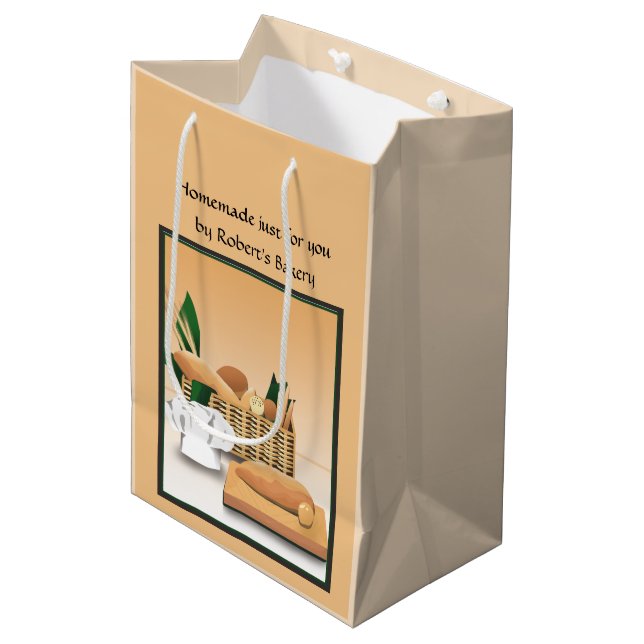 Moyen Accueil Boulangerie de pain cuit Sac cadeau (Devant Angle)
