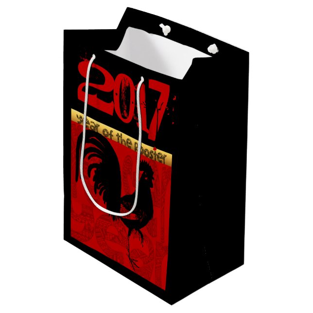 Moyen Année du Rooster 2017 M Sac cadeau 1 (Devant Angle)