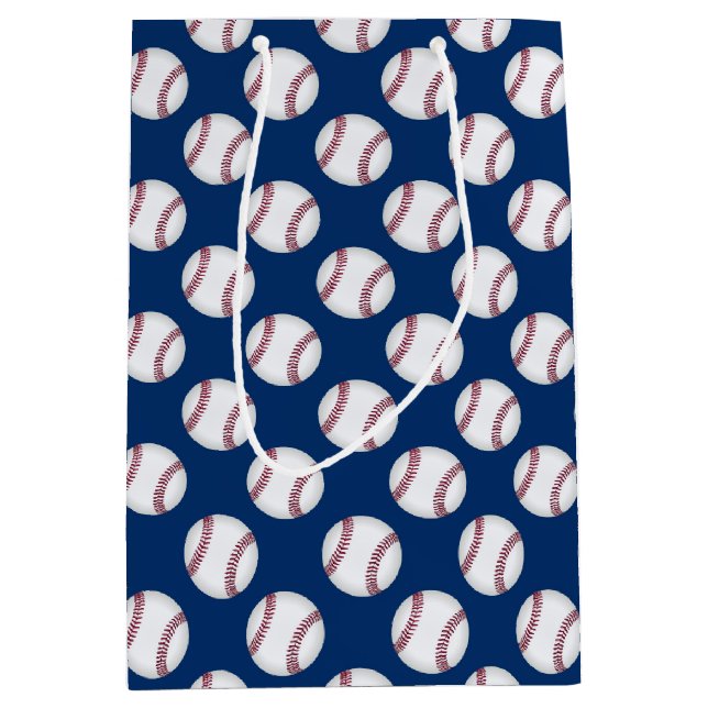 Moyen Base-ball de sac de cadeau sur le bleu (Devant)