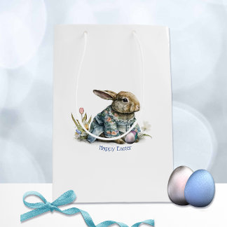 Moyen Bébé vintage Sac cadeau lapin de Pâques