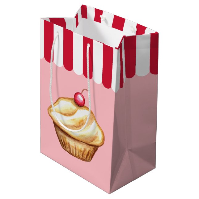 Moyen Boulangerie Cupcake Anniversaire Sac cadeau (Dos Angle)