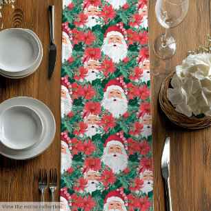 Moyen Cadeau de chemin de table de Noël chic rouge rose 