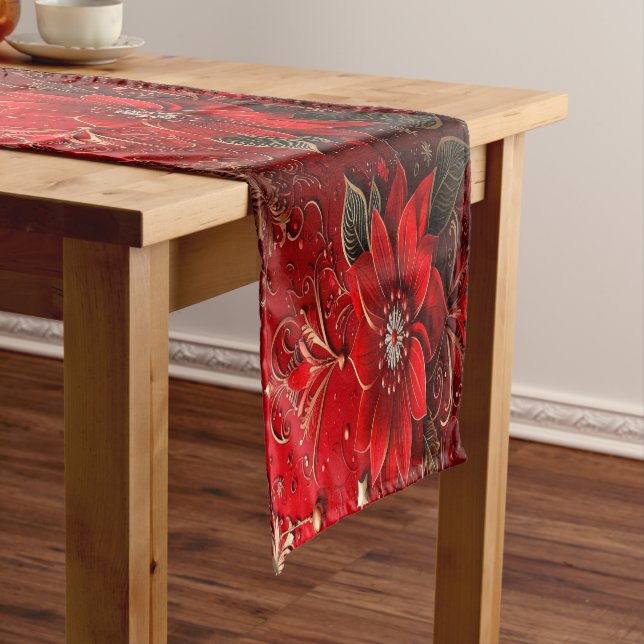 Moyen Chemin de table de fête Fleur Rouge (In Situ)