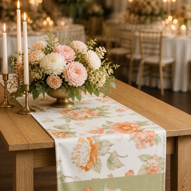 Moyen Chemin de table de mariage floral orange (Créateur téléchargé)
