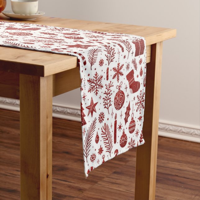 Moyen Chemin de table de Noël blanc rouge (In Situ)
