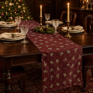 Moyen Chemin de table de Noël botanique de Bourgogne
