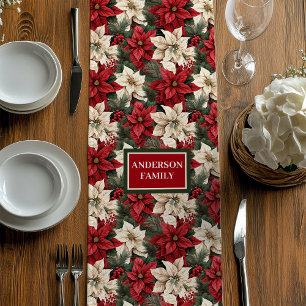 Moyen Chemin de table de Noël chic personnalisé aux poin