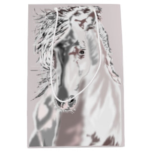 Moyen Cheval Blanc Courir Sac Cadeau Vos Couleurs