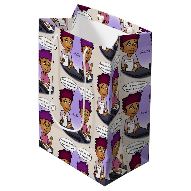 Moyen Coincé dans le sac cadeau au crayon (Devant Angle)