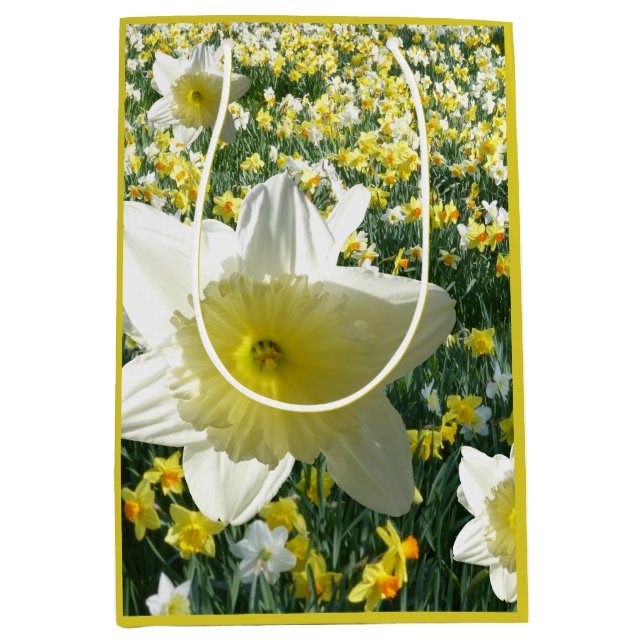 Moyen Daffodiles Fleurs de printemps Sac cadeau de terra (Devant)