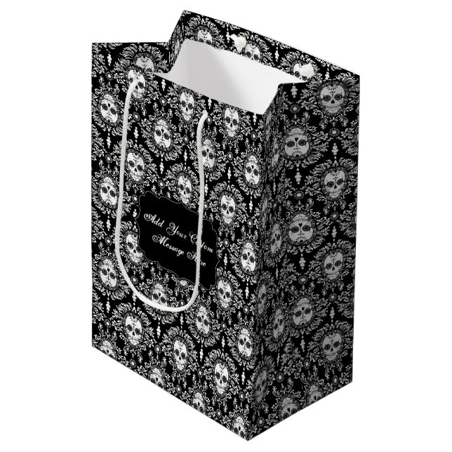 Moyen Damassé morte - sac fait sur commande de cadeau de (Devant Angle)