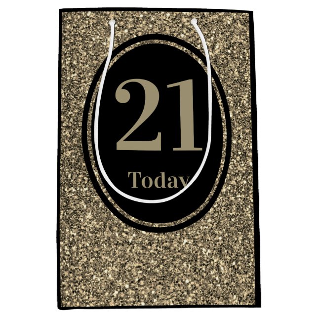 Moyen Elégant par année sac cadeau d'anniversaire spécia (Devant)