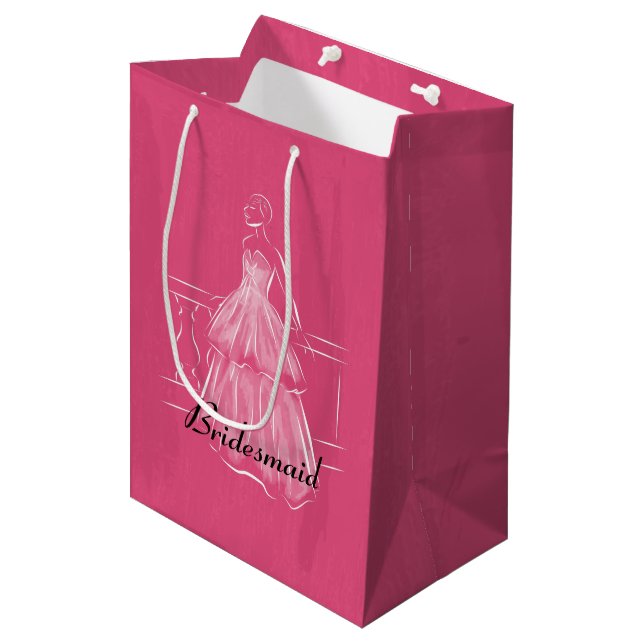 Moyen Élégant sac cadeau Fête des mariées blanche Gown (Devant Angle)
