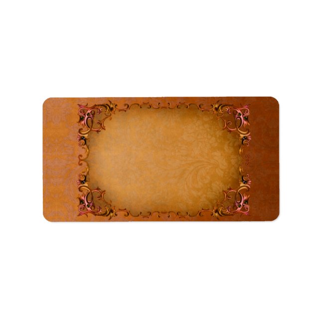 Moyen été Brocade Horizontal Apothecary Étiquette (Devant)