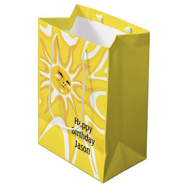 Moyen Été Soleil Anniversaire Med Soleil Sac cadeau (Devant Angle)