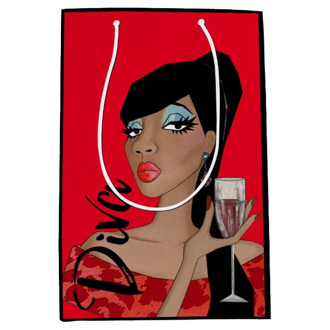 Moyen Fabuleux sac cadeau "African American Diva" (Devant)