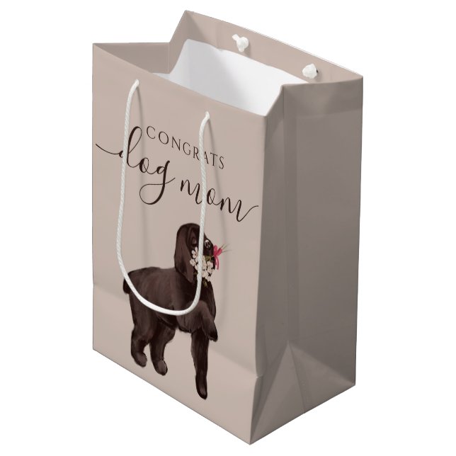 Moyen Félicitations Chien Maman Sac cadeau (Devant Angle)