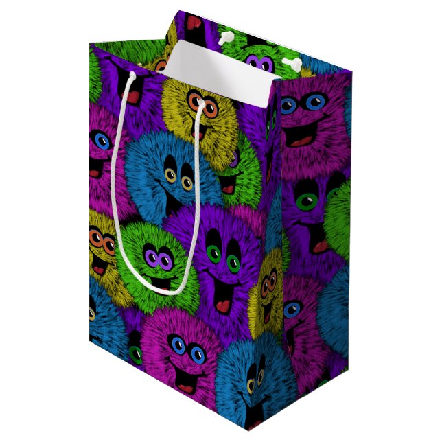 Moyen Fuzzles conviviaux Créatures mignonnes Sac cadeau (Devant Angle)