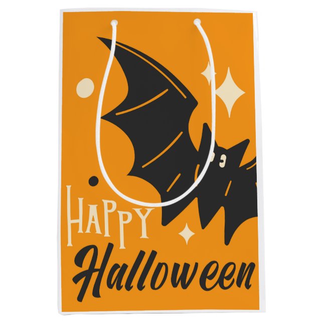 Moyen Happy Halloween Bat cadeau sac (Devant)