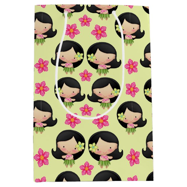 Moyen Hawaiian Hula Girl Cadeau Sac cadeau (Devant)