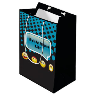 Moyen HEUREUX Sac cadeau Bat mitzvah EMOJI Bar