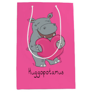 Moyen Hippo Hugs Valentine's Day Cadeau sac
