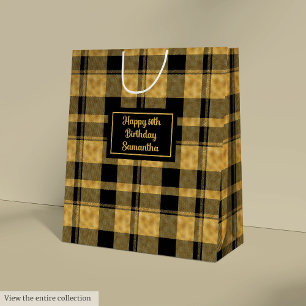 Moyen Idée de sac cadeau de mariage noir or élégant