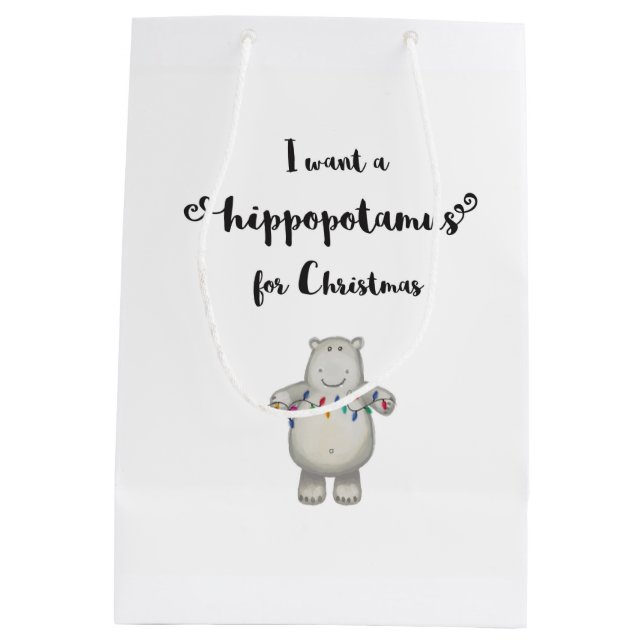 Moyen Je veux un hippopotame pour Noël - sac de cadeau (Dos)