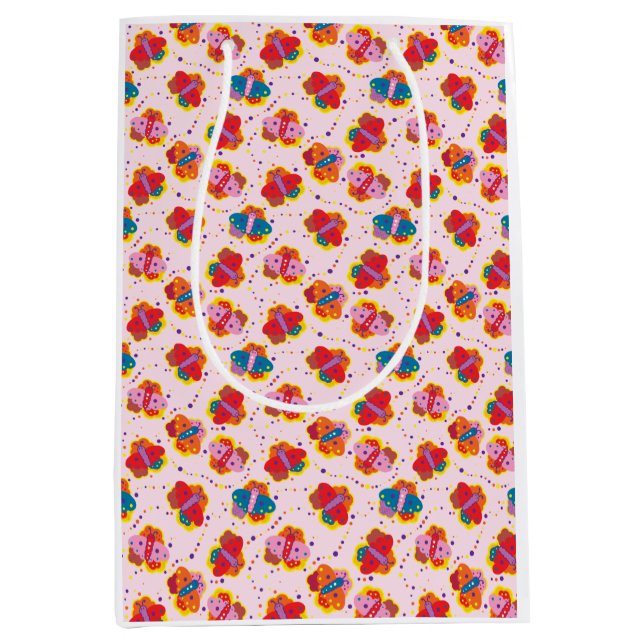 Moyen Joli sac cadeau de papillons des années 1960 (Devant)