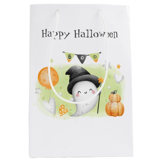 Moyen Joli sac cadeau Halloween Little Boo1 (Devant)