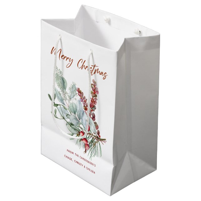Moyen Joyeux cadeau de Noël sac (Devant Angle)