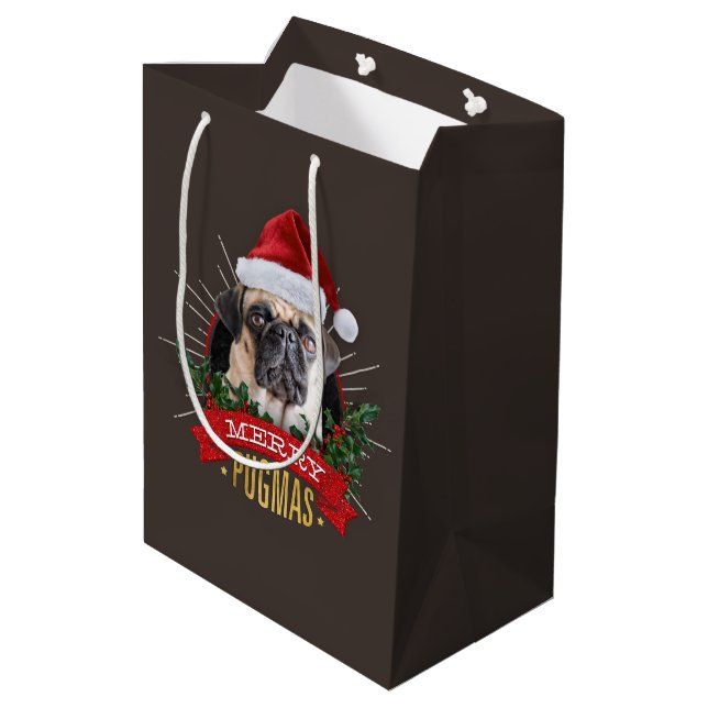 Moyen Joyeux sac de cadeau de Pugmas (Dos Angle)